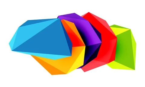 Abstract low poly stone design. Geometric 3d vector design element Illustrazione stock