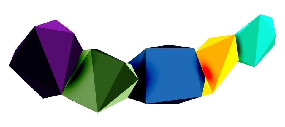 Abstract low poly stone design. Geometric 3d vector design element Illustrazione stock