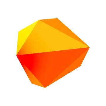 Abstract low poly stone design. Geometric 3d vector design element Stock Illustration