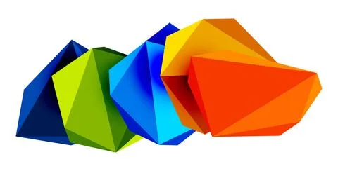 Abstract low poly stone design. Geometric 3d vector design element Illustrazione stock