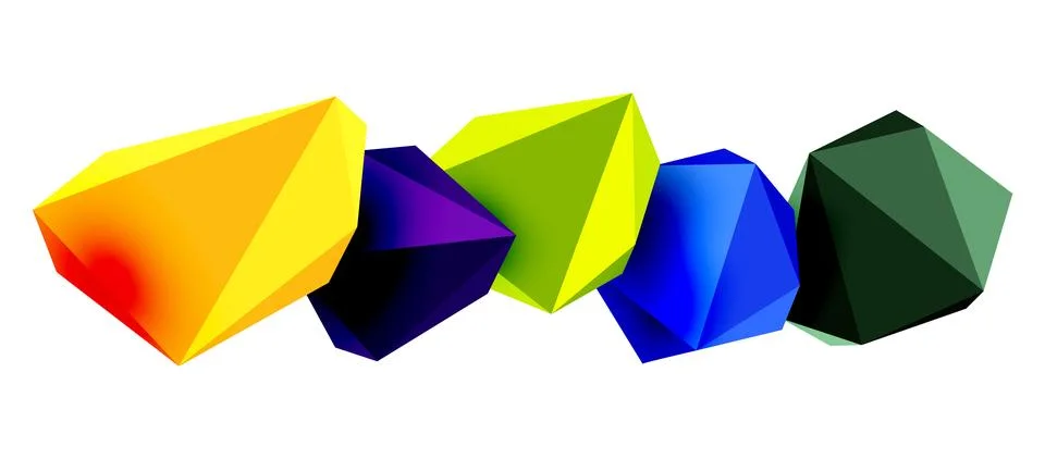 Abstract low poly stone design. Geometric 3d vector design element Illustrazione stock