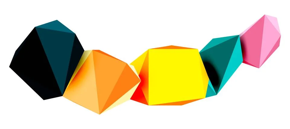 Abstract low poly stone design. Geometric 3d vector design element Illustrazione stock