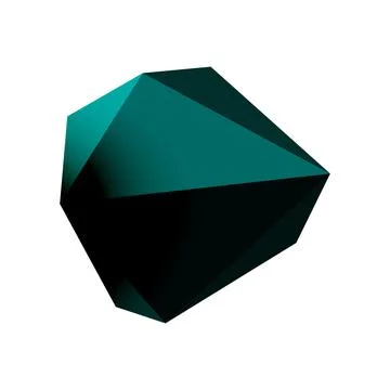 Abstract low poly stone design. Geometric 3d vector design element 스톡 일러스트