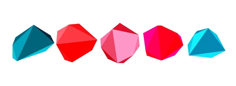 Abstract low poly stone design. Geometric 3d vector design element 스톡 일러스트