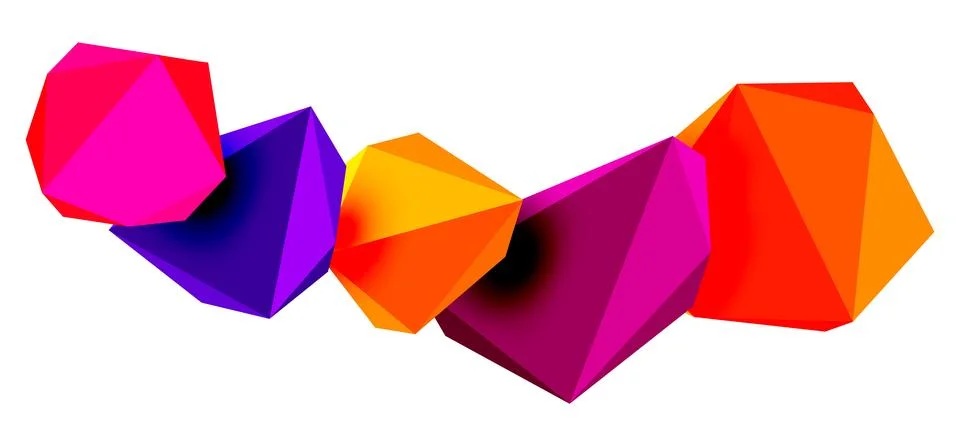 Abstract low poly stone design. Geometric 3d vector design element Stock Illustration