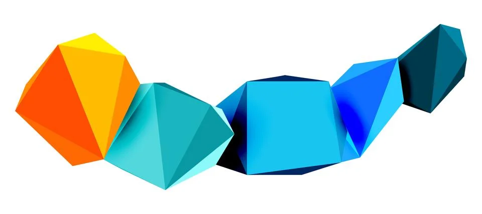 Abstract low poly stone design. Geometric 3d vector design element Stock Illustration