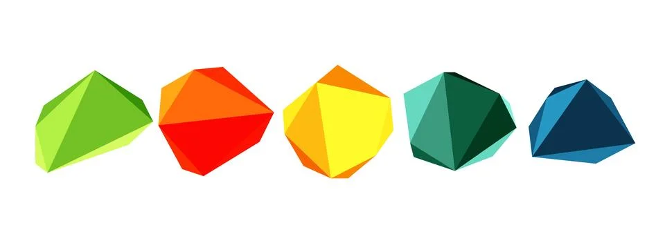 Abstract low poly stone design. Geometric 3d vector design element Illustrazione stock