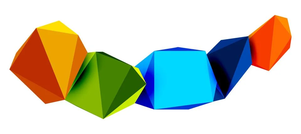 Abstract low poly stone design. Geometric 3d vector design element Stock Illustration