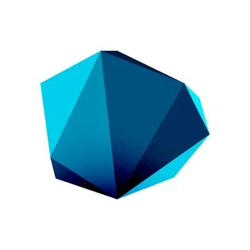 Abstract low poly stone design. Geometric 3d vector design element Illustrazione stock