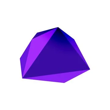 Abstract low poly stone design. Geometric 3d vector design element 스톡 일러스트