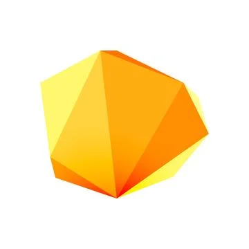 Abstract low poly stone design. Geometric 3d vector design element Stock Illustration