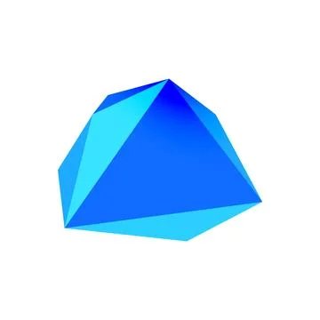 Abstract low poly stone design. Geometric 3d vector design element Stock Illustration