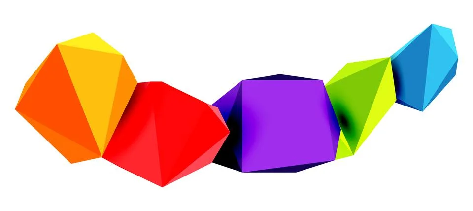 Abstract low poly stone design. Geometric 3d vector design element Illustrazione stock