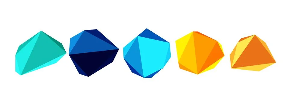 Abstract low poly stone design. Geometric 3d vector design element Illustrazione stock