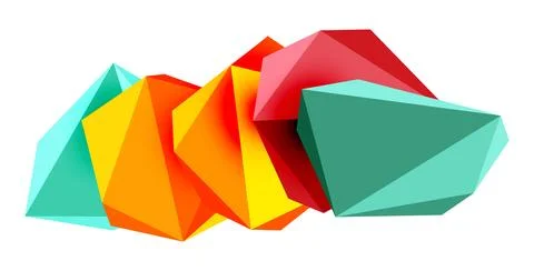 Abstract low poly stone design. Geometric 3d vector design element Illustrazione stock