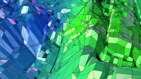 Abstract low poly style looped geometric background. 3d seamless animation in 4k 動画素材 88689850