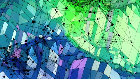 Abstract low poly style looped geometric background. 3d seamless animation in 4k 動画素材 88690944