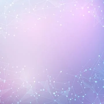 Abstract low poly technology vector background. Node and Connection structure Stock Illustration