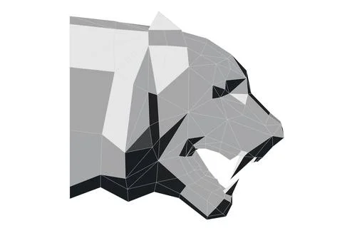 Abstract low poly tiger head in profile Stock Illustration