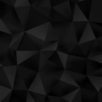 Abstract low poly triangle black texture background. Dark polygonal triangular Stock Illustration