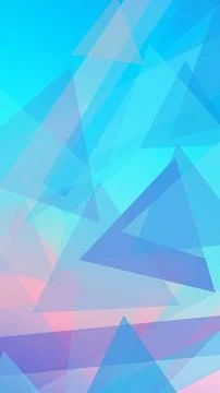 Abstract low-poly triangles background with layered blue and pink facets, c.. Stock Illustration