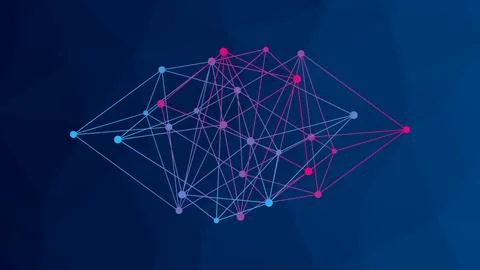 Abstract low poly vector background. Blue magenta gradient pattern Illustrazione stock