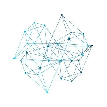 Abstract low poly vector. Blue gradient network pattern 스톡 일러스트