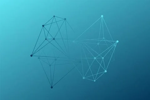 Abstract low poly vector. Blue gradient network pattern. Geometry Stock Illustration