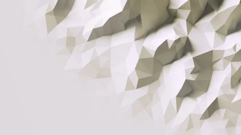 Abstract Low Poly White 3D Surface in loopable Background Animation. Stock Footage 241797717