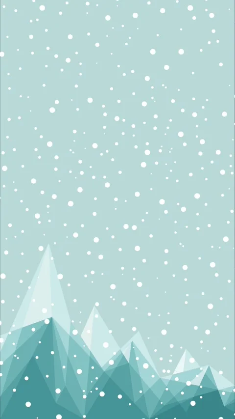 Abstract low poly winter mountain landscape with falling snow 库存影片 348132147