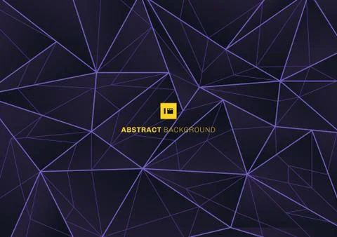 Abstract low polygon with lines mosaic purple background. Triangle shapes in Stock Illustration