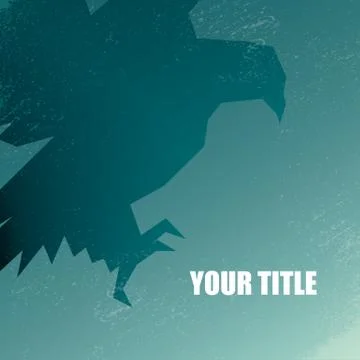 Abstract low polygonal eagle silhouette on grunge background. Suitable for book Stock Illustration
