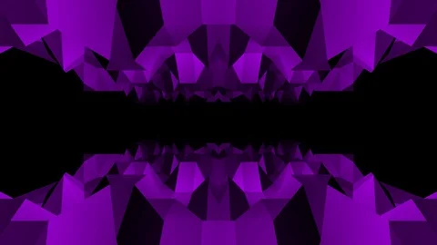 Abstract low polygonal purple cave flight seamless loop animation background new Stock Footage 91524312