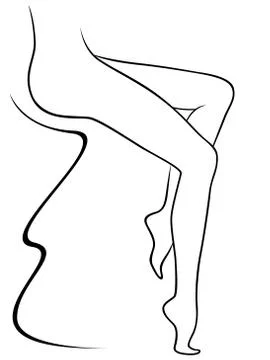 Abstract lower part of sitting graceful female Stock Illustration