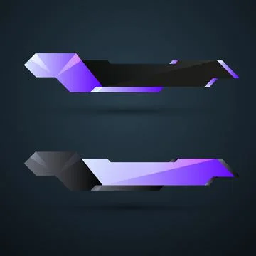 Abstract lower third banners for live breaking news and video streaming title Stock Illustration