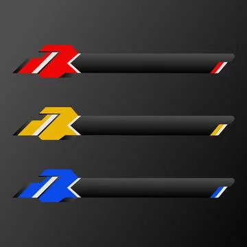 Abstract lower third breaking news banner bars with red, yellow and blue colors Stock Illustration