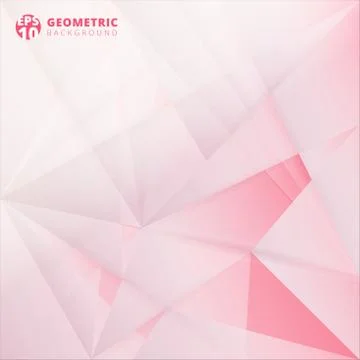 Abstract Lowpoly vector on pink color background. Template for style design. Stock Illustration