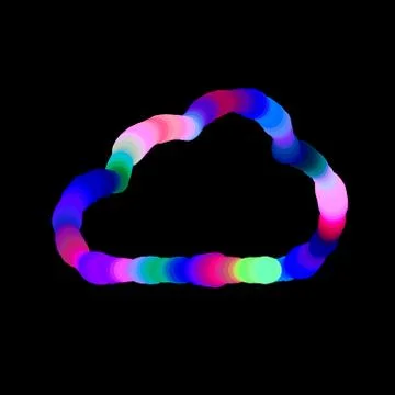 Abstract luminance cloud frame. Isolated on black background. Vector colorful Иллюстрация
