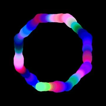 Abstract luminance octahonal frame. Isolated on black background. Vector colo Stock Illustration