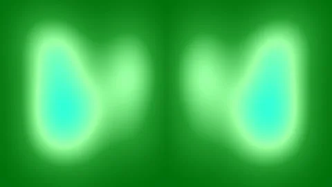 Abstract luminous energy background with glowing cyan blobs on green gradient Stock Footage 336536223