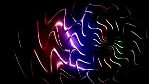 Abstract Luminous Fluid Waves with Vibrant Red Purple Blue Green Spectrum G.. Stock Footage 347176931
