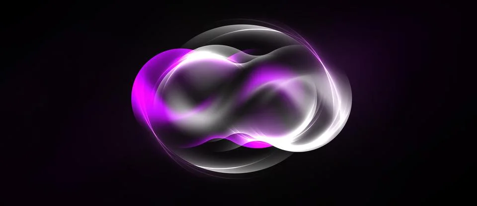 Abstract luminous form resembling infinity symbol. Pink, white glows against Stockillustratie