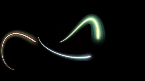 Abstract Luminous Light Trail Wave on Dark Void Video stock 336268610