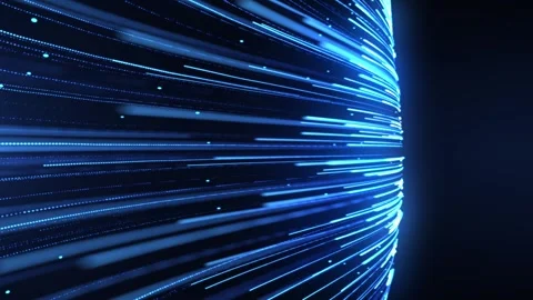 Abstract luminous lines or light fibers, smooth movement of light stripes to Stock Footage 276551492
