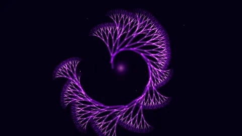 Abstract luminous purple fractal pattern representing energy and connection.. Stock Footage 346002595