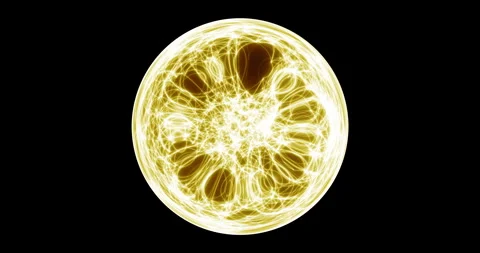 An abstract luminous sphere demonstrates the dynamic motion of particles. Stock Footage 332622835