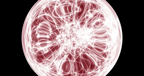 An abstract luminous sphere demonstrates the dynamic motion of particles. Stockbeeldmateriaal 332623635