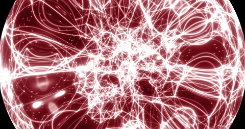 An abstract luminous sphere demonstrates the dynamic motion of particles. Stockbeeldmateriaal 332623839