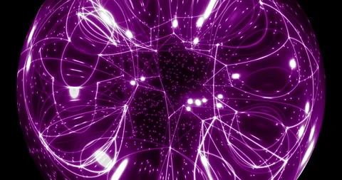 An abstract luminous sphere demonstrates the dynamic motion of particles. 스톡 동영상 332626568