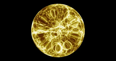 An abstract luminous sphere demonstrates the dynamic motion of particles. Stockbeeldmateriaal 332760371